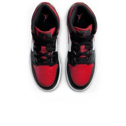 Air Jordan 1 Mid Black Fire Red (GS)< Trainers