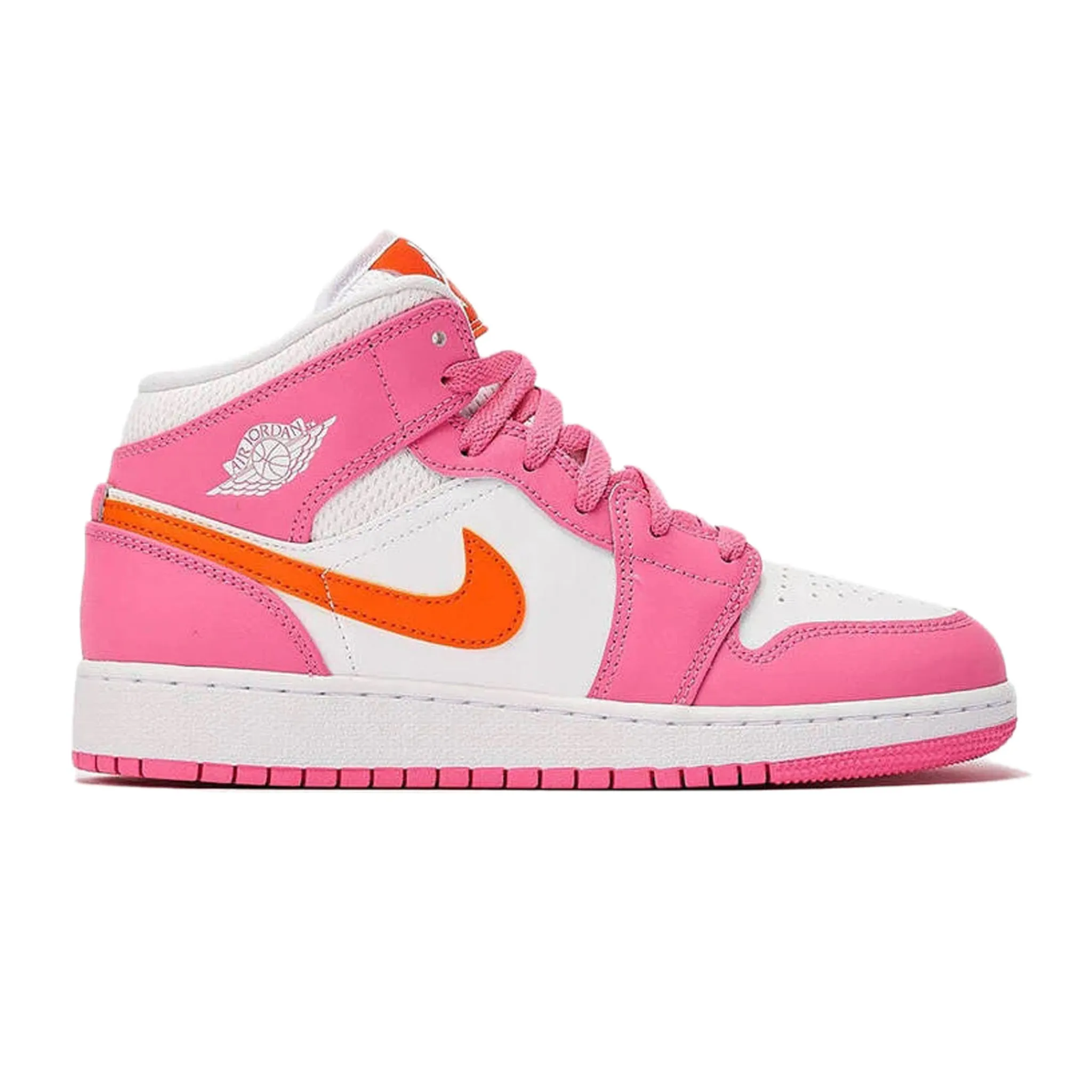Air Jordan 1 Mid Pinksickle Safety Orange (GS)< Trainers
