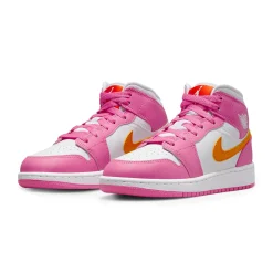 Air Jordan 1 Mid Pinksickle Safety Orange (GS)< Trainers