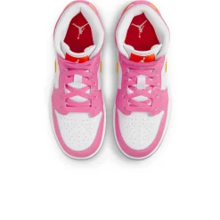 Air Jordan 1 Mid Pinksickle Safety Orange (GS)< Trainers