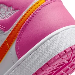 Air Jordan 1 Mid Pinksickle Safety Orange (GS)< Trainers