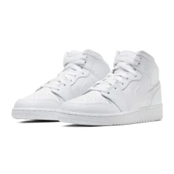 Air Jordan 1 Mid Triple White (GS)< White Trainers|Trainers