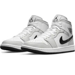 Air Jordan 1 Mid White Light Smoke Grey (W)< Trainers