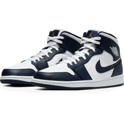 Air Jordan 1 Mid White Metallic Gold Obsidian< Trainers
