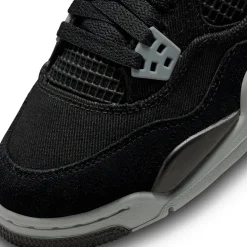 Air Jordan 4 Retro Black Canvas (GS)< Black Trainers|Trainers