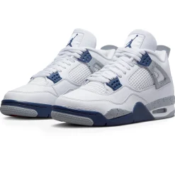 Air Jordan 4 Retro Midnight Navy< White Trainers|Trainers