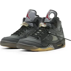 Air Jordan 5 x Off White Muslin< Black Trainers|Trainers