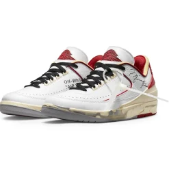 Air Jordan 2 X Off-White Retro Low White Varsity Red< White Trainers|Trainers