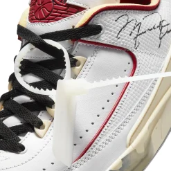 Air Jordan 2 X Off-White Retro Low White Varsity Red< White Trainers|Trainers