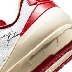 Air Jordan 2 X Off-White Retro Low White Varsity Red< White Trainers|Trainers