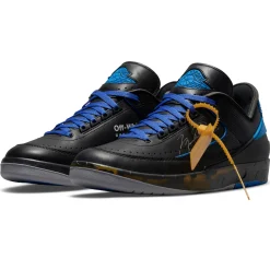 Air Jordan 2 X Off-White Retro Low Black Blue< Black Trainers|Trainers