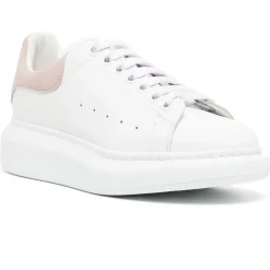 Alexander Mcqueen Raised Sole White Pink Sneaker< White Trainers|Designer Trainers