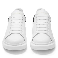 Alexander Mcqueen Raised Sole White Black Suede Sneaker< White Trainers|Designer Trainers