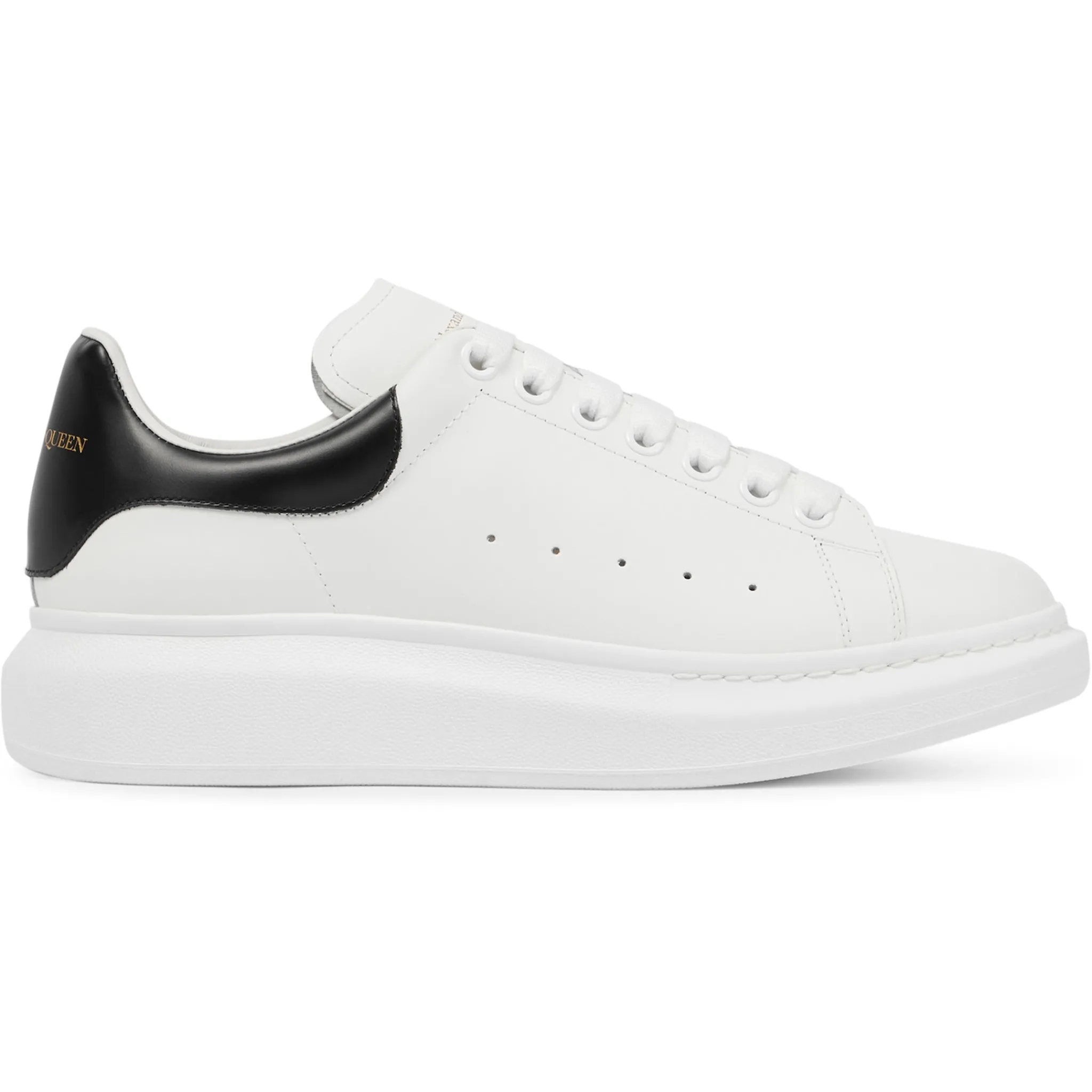 Alexander Mcqueen Raised Sole White Black Sneaker< White Trainers|Designer Trainers