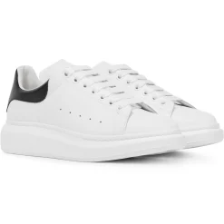 Alexander Mcqueen Raised Sole White Black Sneaker< White Trainers|Designer Trainers