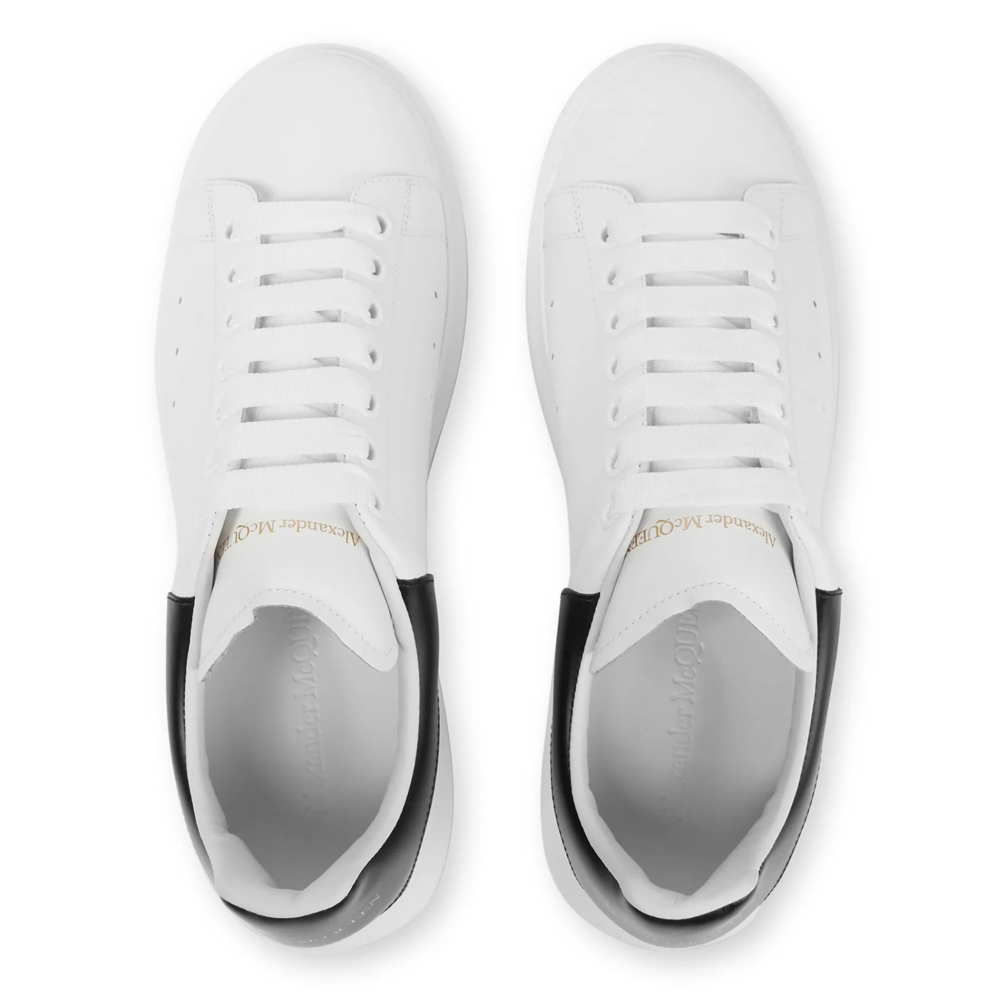 Alexander Mcqueen Raised Sole White Black Sneaker< White Trainers|Designer Trainers