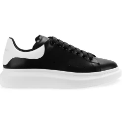 Alexander Mcqueen Raised Sole Black White Sneaker< Black Trainers|Designer Trainers