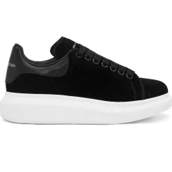 Alexander Mcqueen Raised Sole Black Velvet Trainers (W)< Black Trainers|Designer Trainers