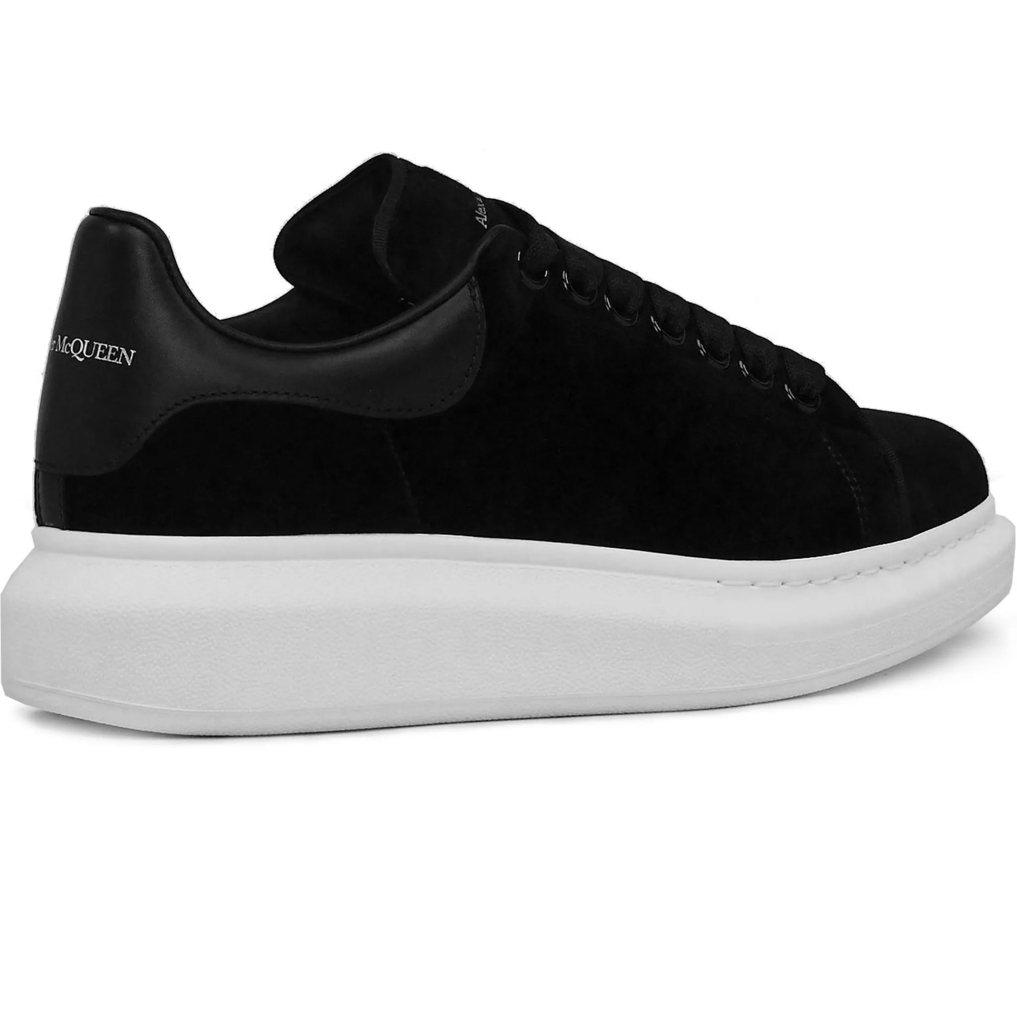 Alexander Mcqueen Raised Sole Black Velvet Trainers (W)< Black Trainers|Designer Trainers
