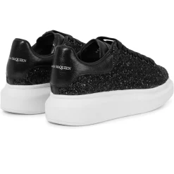 Alexander Mcqueen Raised Sole Black Glitter Trainers< Black Trainers|Designer Trainers