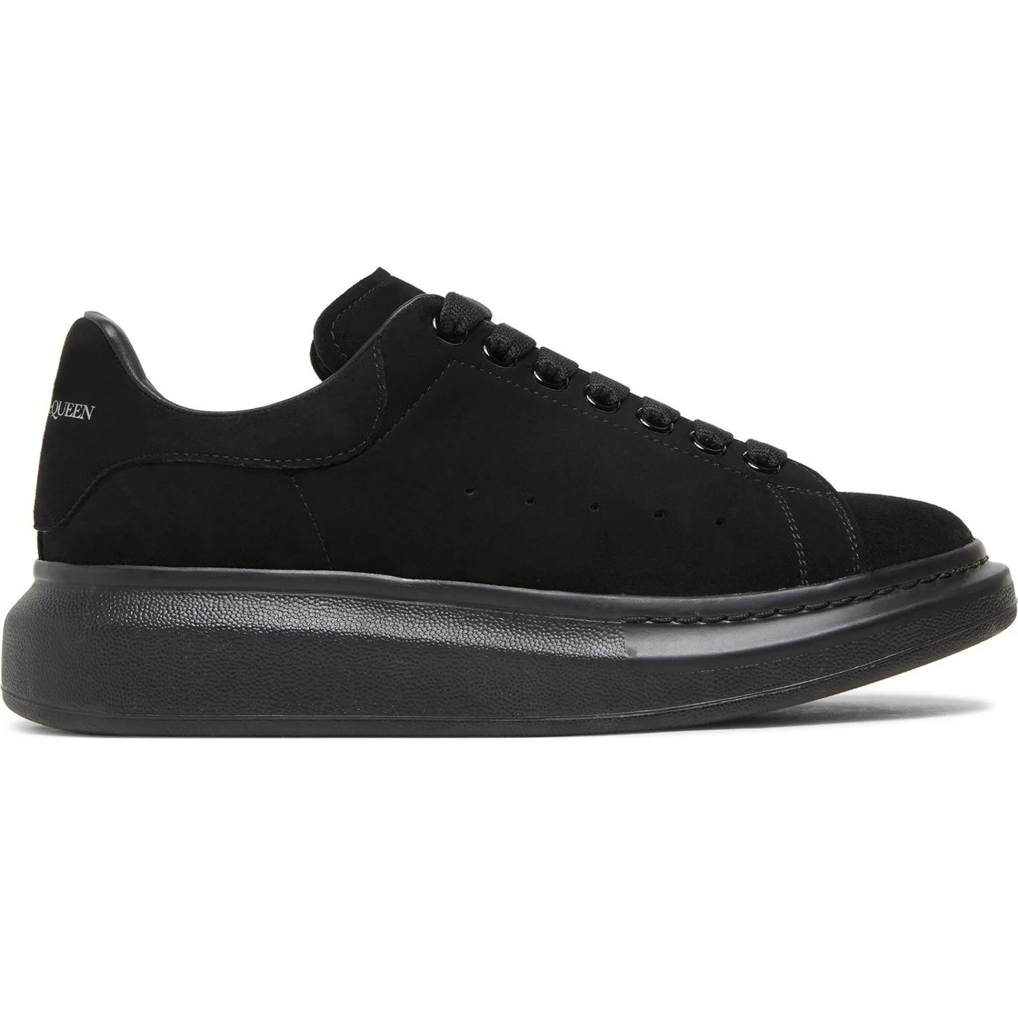 Alexander Mcqueen Raised Sole Suede Triple Black Sneaker (W)< Black Trainers|Designer Trainers