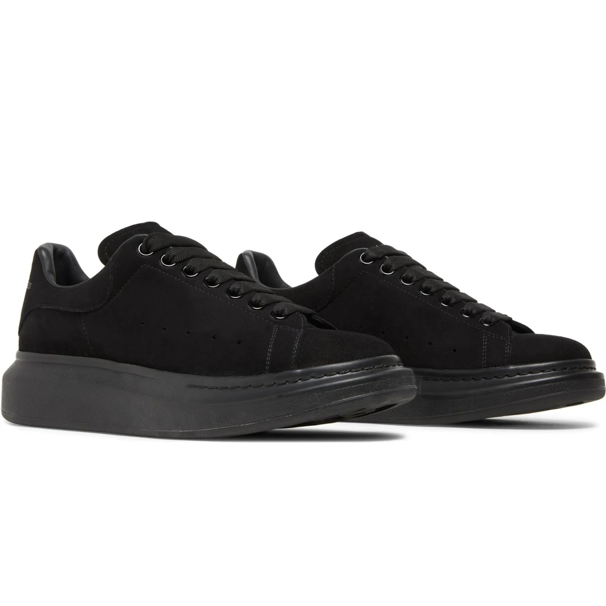 Alexander Mcqueen Raised Sole Suede Triple Black Sneaker (W)< Black Trainers|Designer Trainers