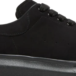 Alexander Mcqueen Raised Sole Suede Triple Black Sneaker (W)< Black Trainers|Designer Trainers