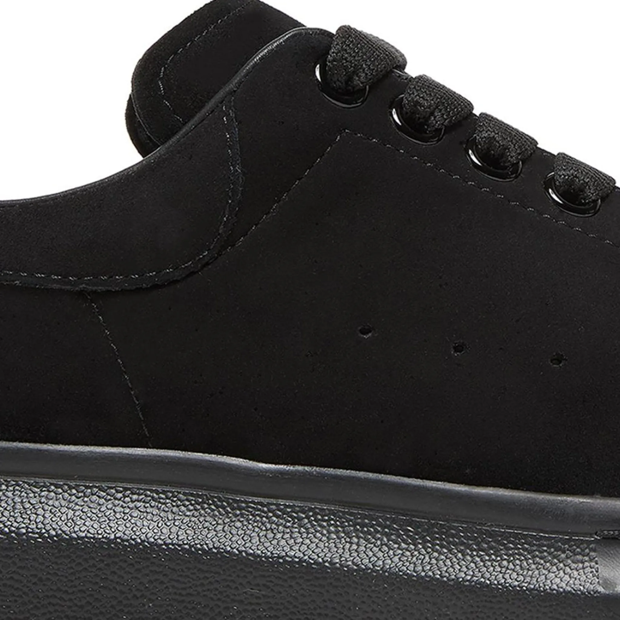Alexander Mcqueen Raised Sole Suede Triple Black Sneaker (W)< Black Trainers|Designer Trainers