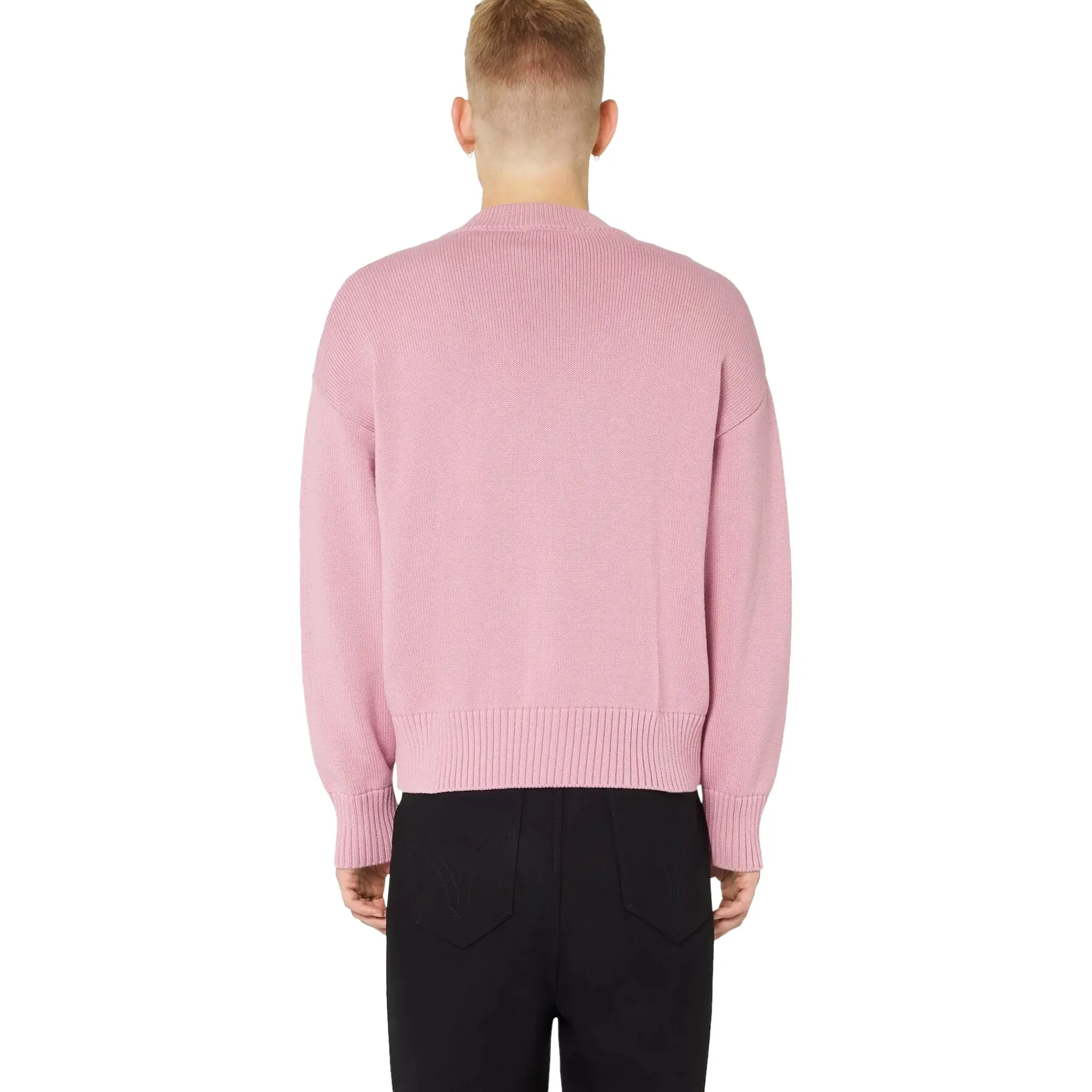 Ami Paris Ami De Coeur ADC Pink White Knit Cardigan< Sweatshirts & Hoodies