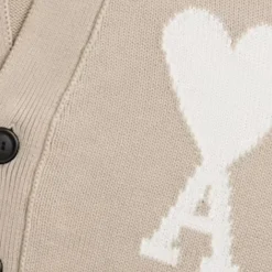 Ami Paris Ami De Coeur ADC Beige White Cardigan< Sweatshirts & Hoodies