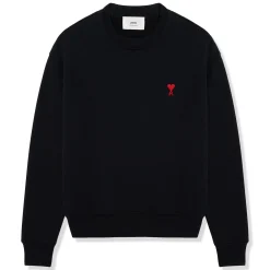 Ami Paris Ami De Coeur Black Sweatshirt< Sweatshirts & Hoodies