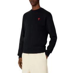 Ami Paris Ami De Coeur Black Sweatshirt< Sweatshirts & Hoodies