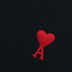 Ami Paris Ami De Coeur Black Sweatshirt< Sweatshirts & Hoodies