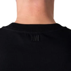 Ami Paris Ami De Coeur Black Red T Shirt< T-shirts