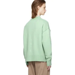 Ami Paris Ami De Coeur Green Cardigan< Sweatshirts & Hoodies