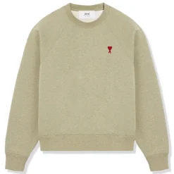 Ami Paris Ami De Coeur Green Sweatshirt< Sweatshirts & Hoodies