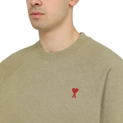 Ami Paris Ami De Coeur Green Sweatshirt< Sweatshirts & Hoodies