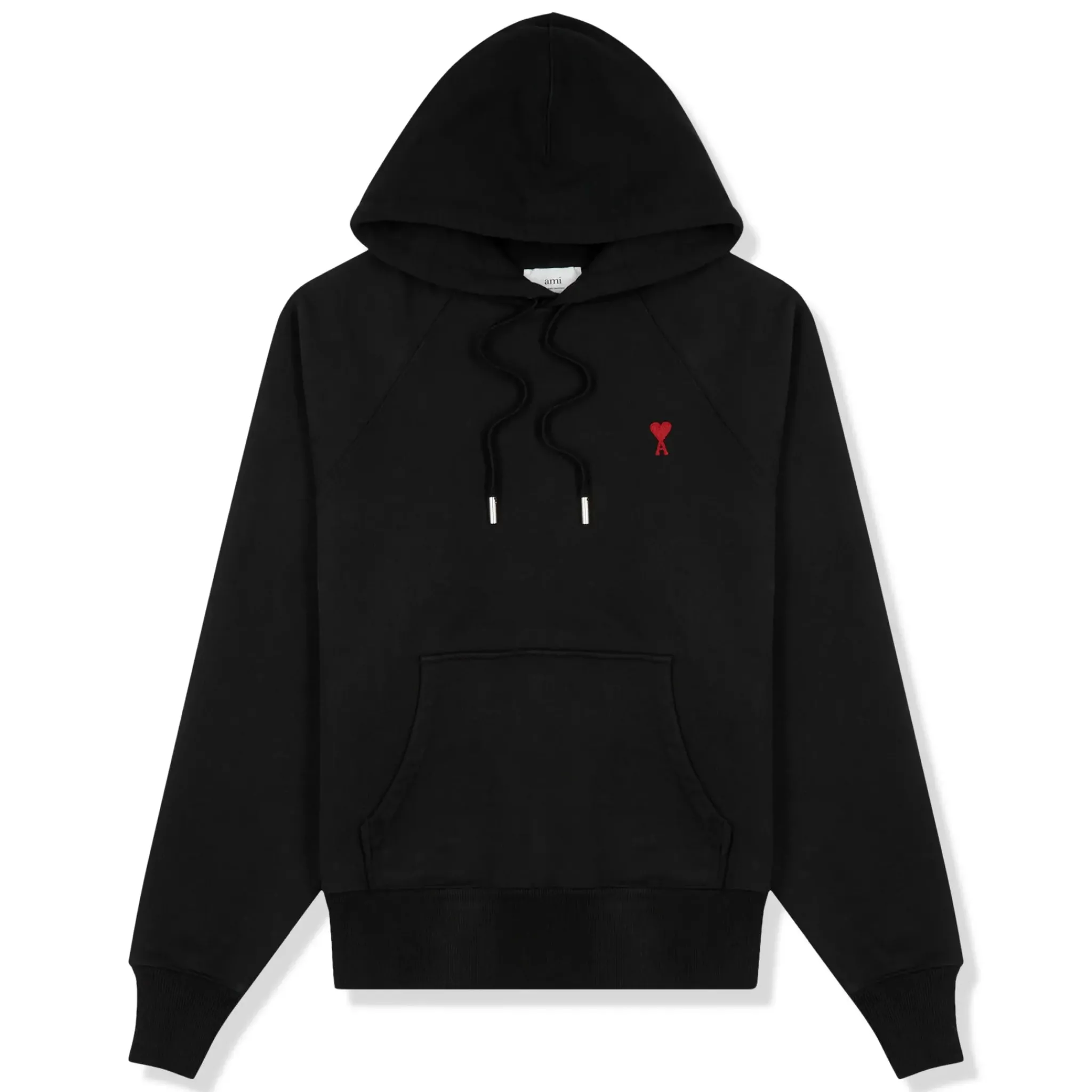 Ami Paris Ami De Coeur Logo Cotton Black Hoodie< Sweatshirts & Hoodies