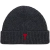 Ami Paris Red ADC Grey Beanie Hat< Hats & Caps