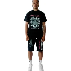 Amicci Angeli Graphic Black Shorts< Shorts|Matching Sets