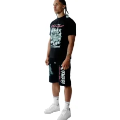 Amicci Angeli Graphic Black Shorts< Shorts|Matching Sets