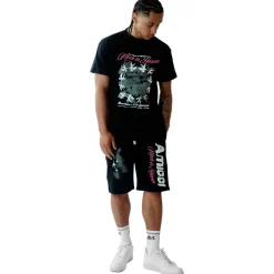 Amicci Angeli Graphic Black Shorts< Shorts|Matching Sets