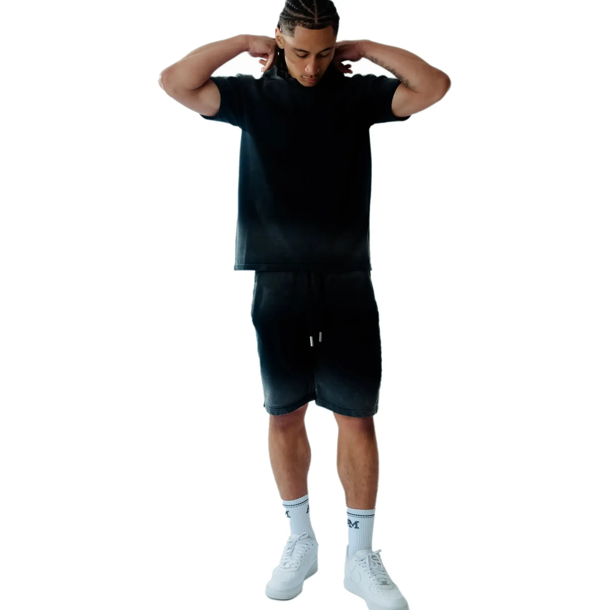 Amicci Levanto Washed Black Shorts< Shorts|Matching Sets