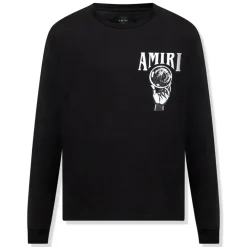 Amiri Crystal Ball Long Sleeve Black T Shirt< T-shirts