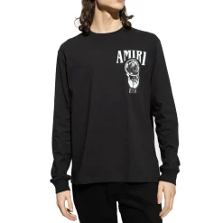 Amiri Crystal Ball Long Sleeve Black T Shirt< T-shirts