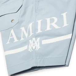 Amiri Kids MA Bar Dusty Blue Swim Trunks< Shorts