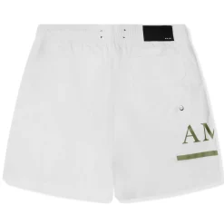 Amiri Ma Bar Logo Swim Shorts White< Swimwear|Shorts