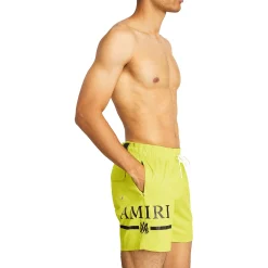 Amiri Ma Bar Logo Swim Shorts Lime< Swimwear|Shorts
