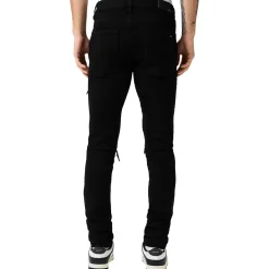 Amiri MX1 Black Leather Patch Jeans< Jeans|Bottoms