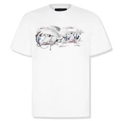 Amiri Pegasus Script Logo White T Shirt< T-shirts